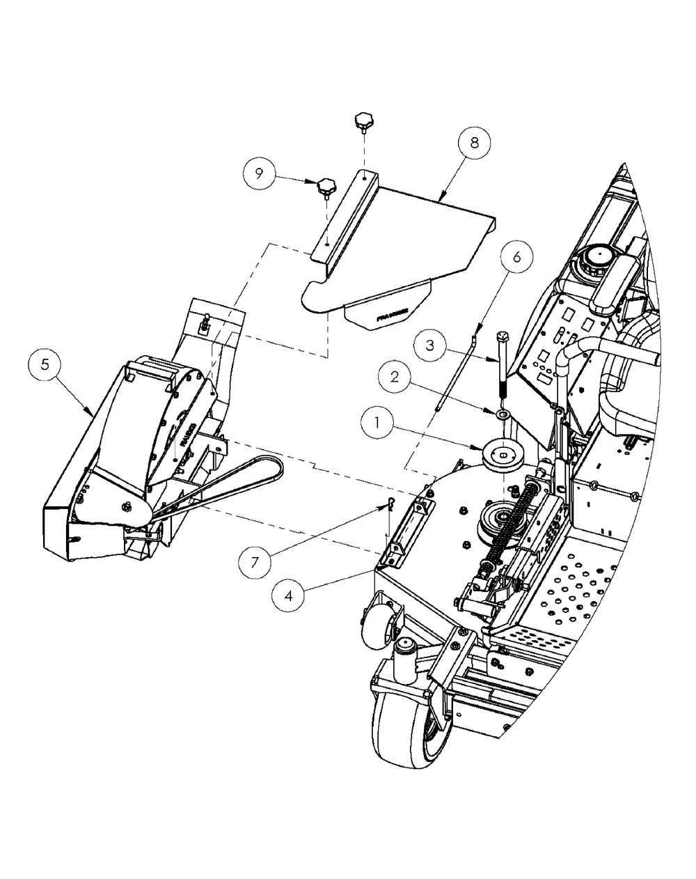 Blower Mount Diagram and Parts List for 59A30002 150 Cub Cadet Lawn Tractor